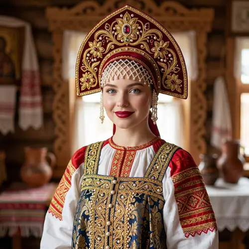 Russian Folk Headdress Kokoshnik Design