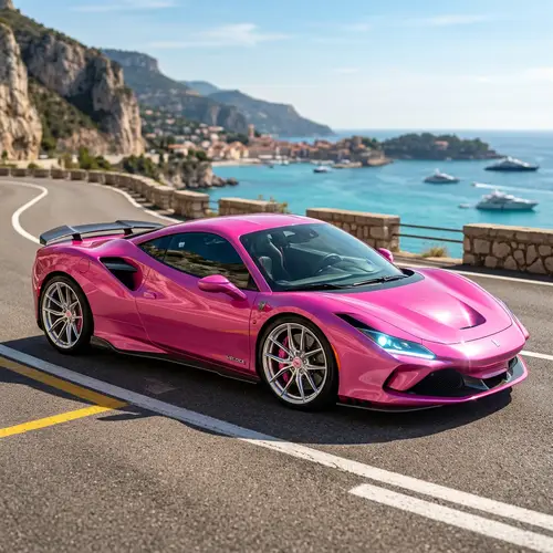 Pink Ferrari - Sleek & Luxurious Sports Car in Vibrant Pink