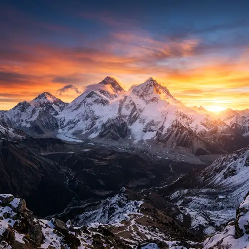 Breathtaking Sunrise in the Himalayan Mountains