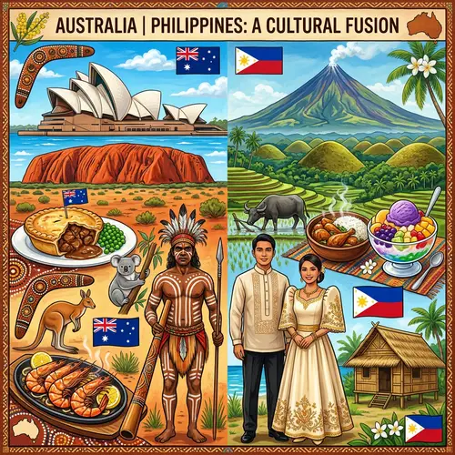Australian and Filipino Cultures Collage