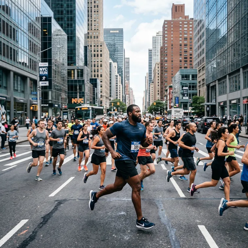 Diverse Group Fleeing, Black Man in Pursuit Diverse Group Fleeing, Black Man in Pursuit