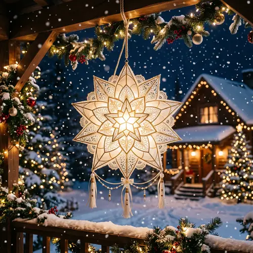 Elegant White Christmas Parol for Your Holiday Decor