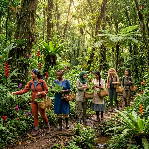 Women Exploring the Jungle for Foraging Adventures