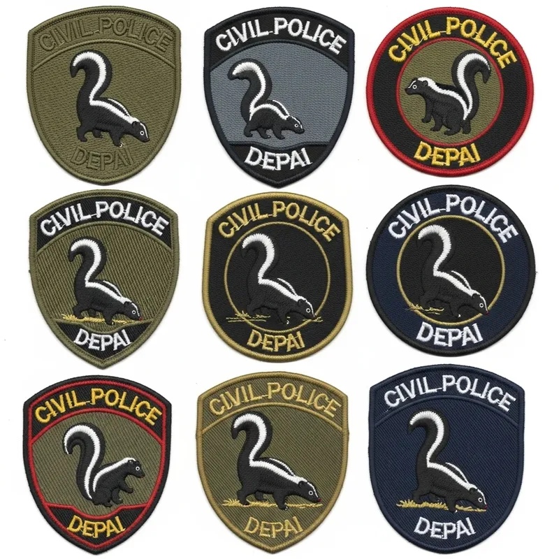 Military Style Patches Featuring Opossum Designs