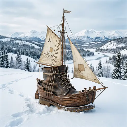 Boat Boot in the Snow: A Unique Winter Scene