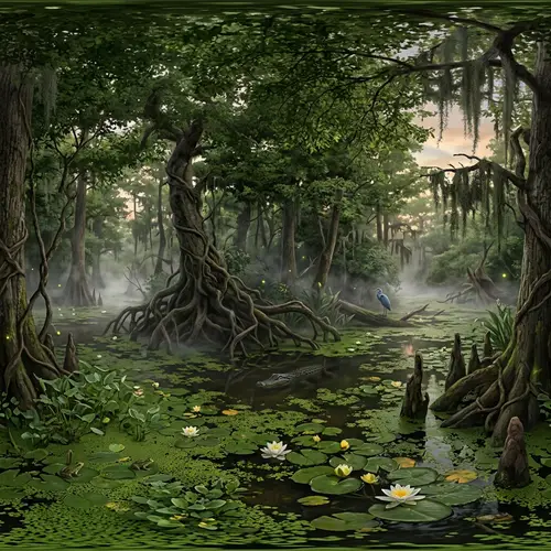 Mysterious Swamp: 360-Degree Enchantment