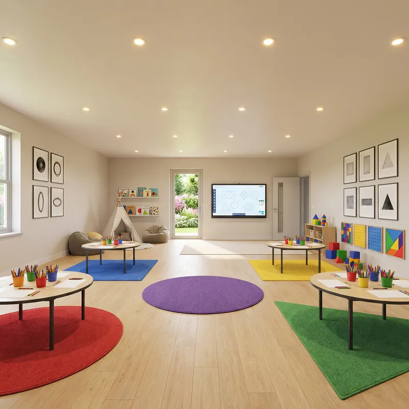 Interactive Shape Classroom with Hands-on Activities and Smart Board