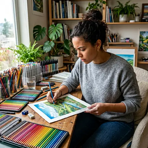 Nomopa Art: Young Mixed Race Woman Drawing Masterpiece