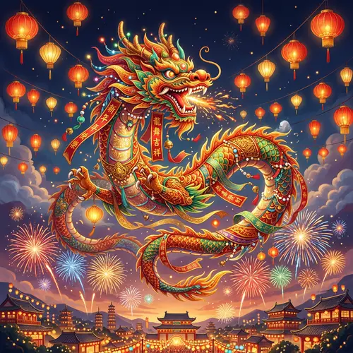 Vibrant Chinese New Year Dragon Illustration