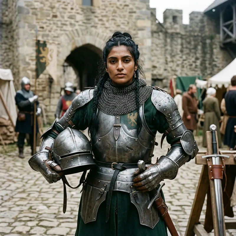 Androgynous South Asian Female Knight Art