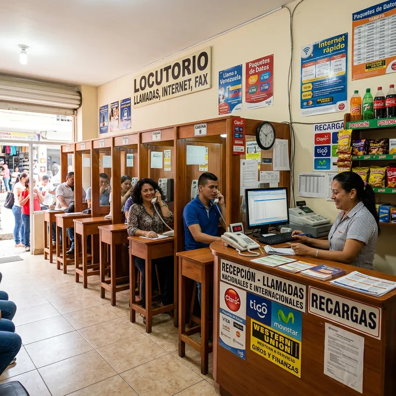 Locutorio Typical Colombian Locutorio: A Clean Hub for Calls | AI Art Generator ...