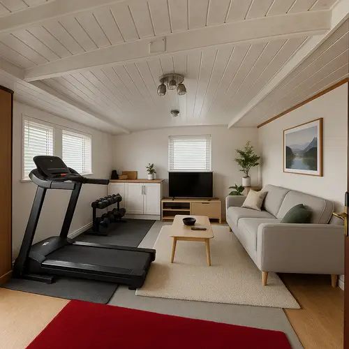 Modern Half Gym and Chill Area Design