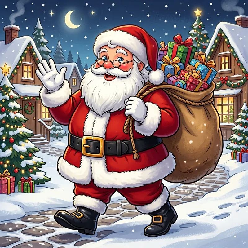 Drawing Santa Claus | Festive Cartoon Image Drawing Santa Claus | Festive Cartoon Image