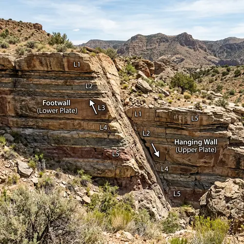 Normal Fault: Upper Plate Sinking, Lower Plate Rising