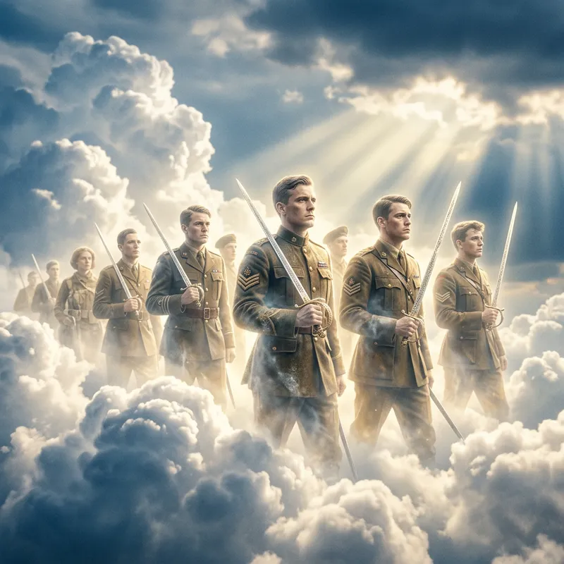 Ukrainian Soldiers' Souls Rise With Swords From the Clouds Ukrainian Soldiers' Souls Rise With Swords From the Clouds