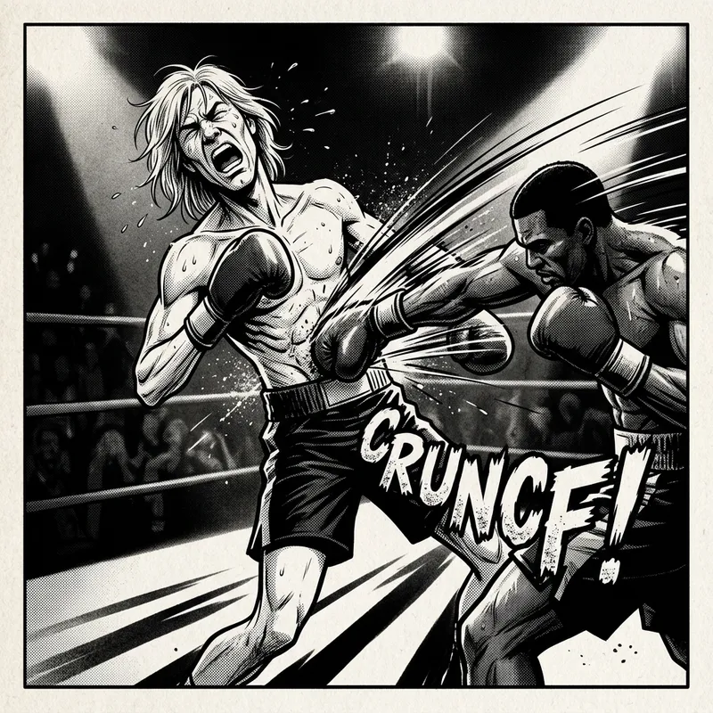 Dynamic Boxing Match Illustration: Intense Comic Art