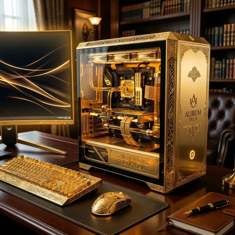 Luxury Gold-Plated Personal Computer | High-End Tech