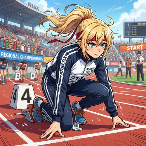Sporty Anime Girl in Action Pose | Athletic Inspiration