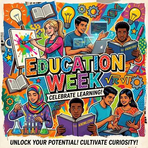 Vibrant Education Week Poster for Inspiring Learning