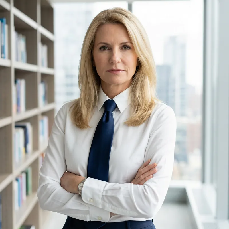 Sophisticated Businesswoman in White Shirt and Tie