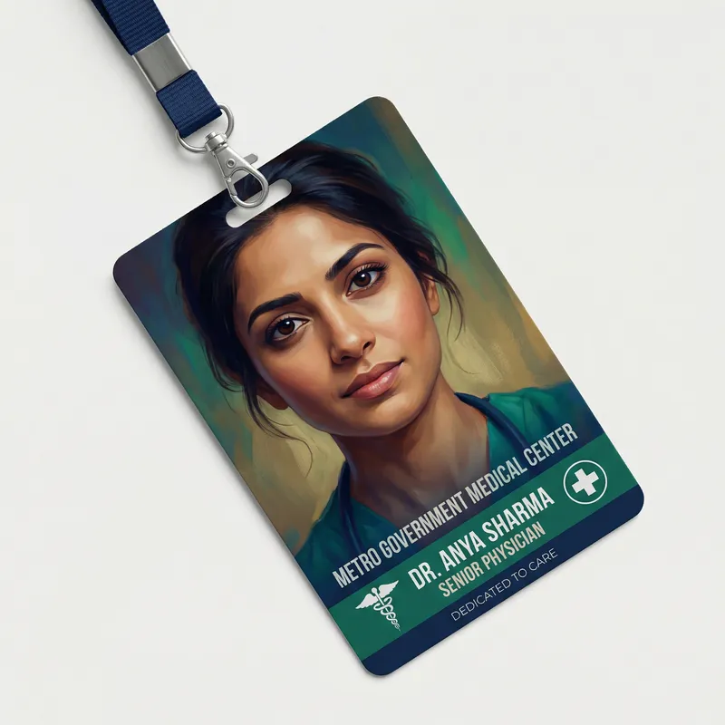 Hyperrealism Portrait Badge Design for Medical Hospital Hyperrealism Portrait Badge Design for Medical Hospital