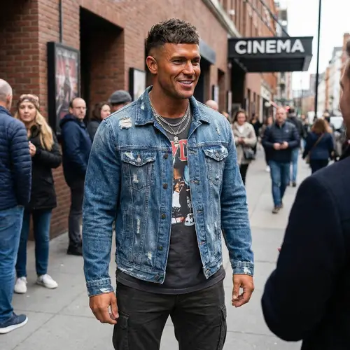 Trendy Street-Style Icon with Charming Smile