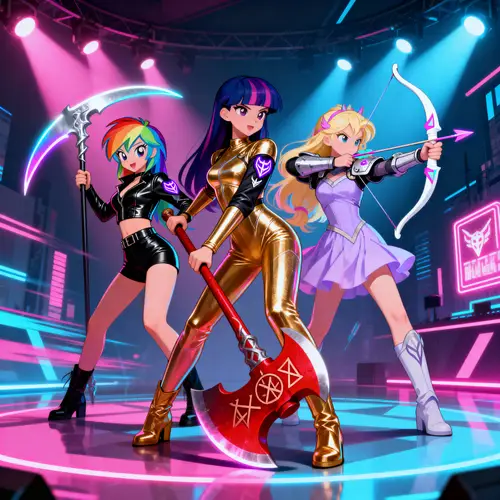 K-Pop Demon Hunters: Rainbow Dash, Twilight, Fluttershy