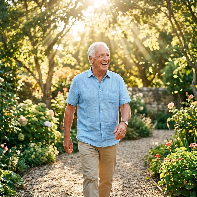 Happy Senior Man Radiant in Sunshine Happy Senior Man Radiant in Sunshine