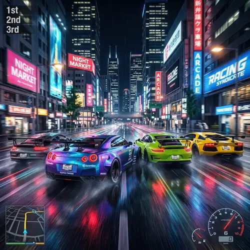 High-Speed Urban Street Racing Action