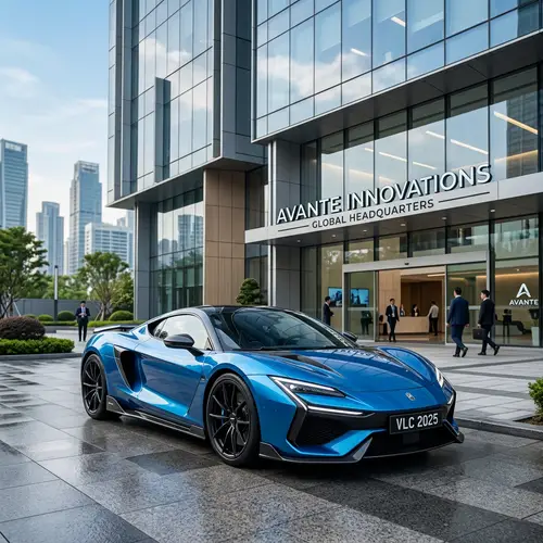 2025 Sports Car with Corporate Background