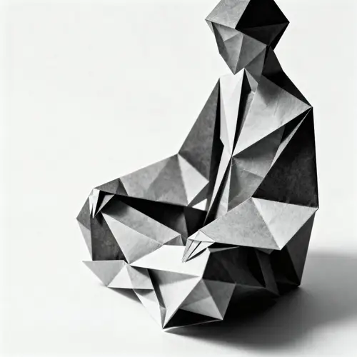 Philosophical Origami Art in Black and White
