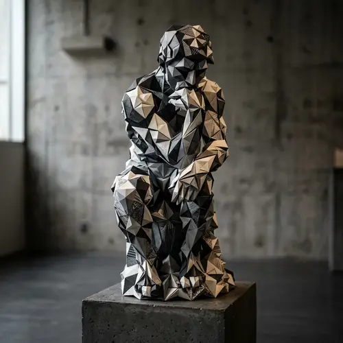 Philosophical Origami Art in Black and White