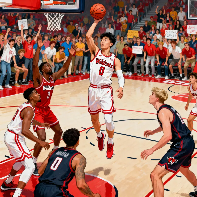 Dynamic Basketball Moment: Wildcats in Action