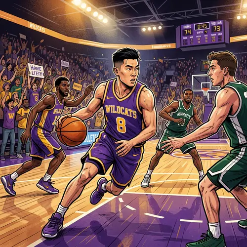 Dynamic Basketball Moment: Wildcats in Action