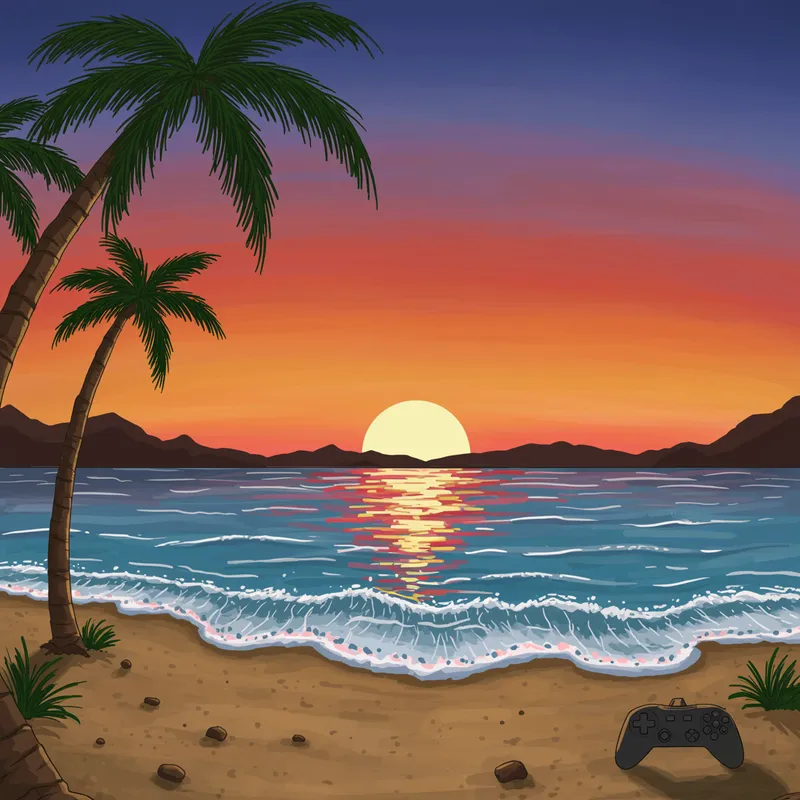 Calm Beach Escape: Sunset & Serenity Calm Beach Escape: Sunset & Serenity