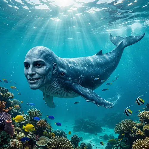 Human and Blue Whale Fusion: A Unique Creation