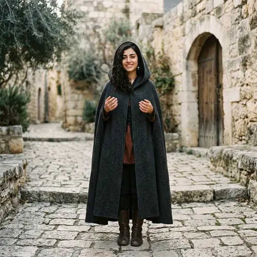 20-Year-Old Middle-Eastern Girl in Cloak | Full-Body Portrait
