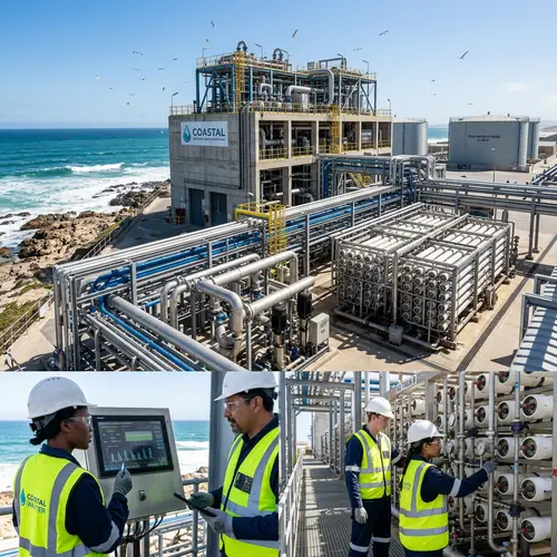 Modern Seawater Desalination Plant: Water Filtration Process