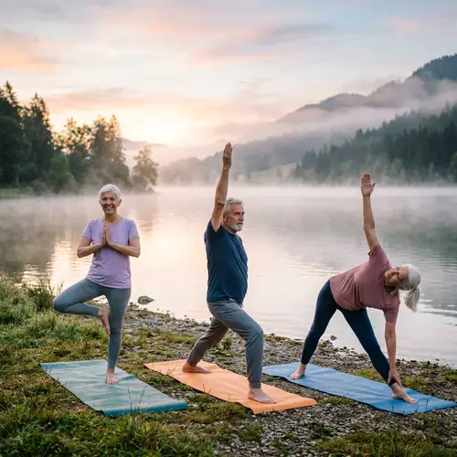 Yoga at Dawn: Grandparents Embrace Wellness