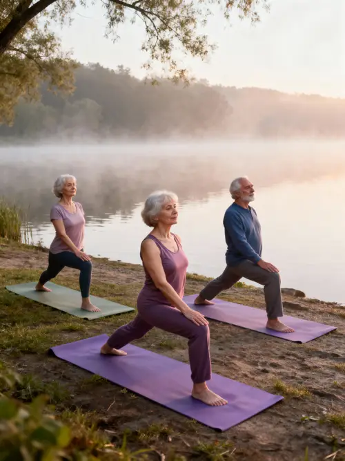 Yoga at Dawn: Grandparents Embrace Wellness