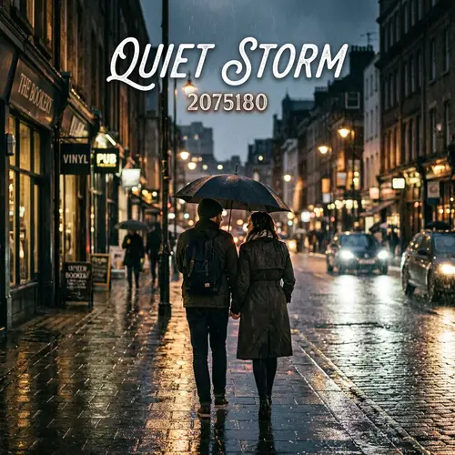 Quiet Storm Album Cover - Couple Walking in Rain