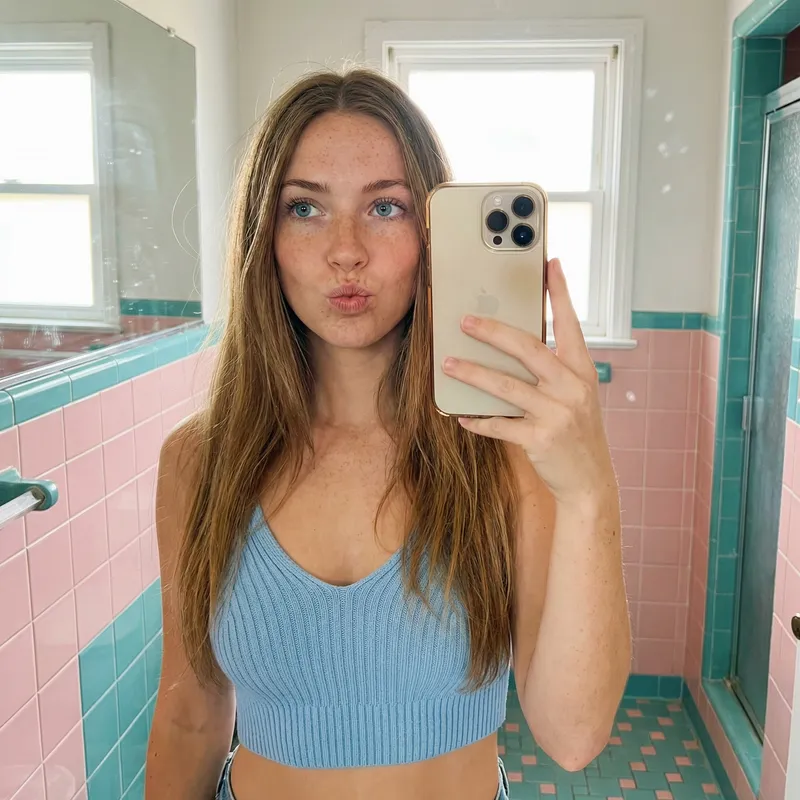 Playful Selfie Portrait of a Young Woman