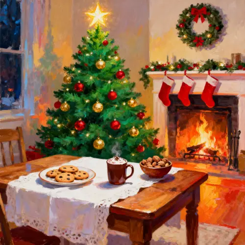 Colorful Oil Painting of Holiday Theme