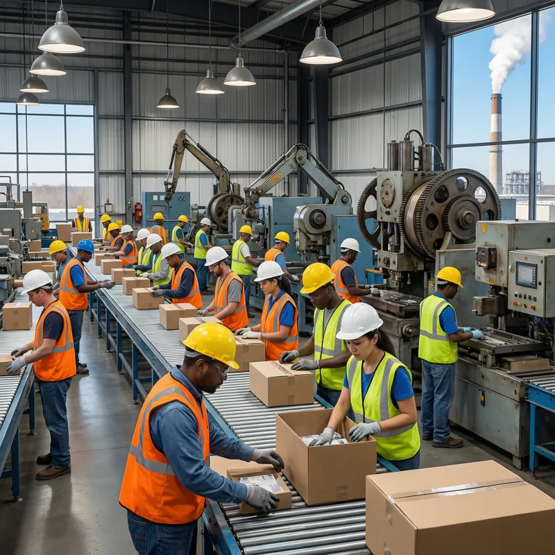 Dynamic Factory Scene: A Day in the Life of Industry