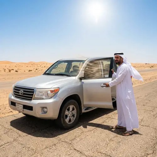 Saudi Man Faces Rising Heat While Opening Car Door