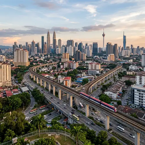 Stunning Distance View of Malaysian LRT Journey