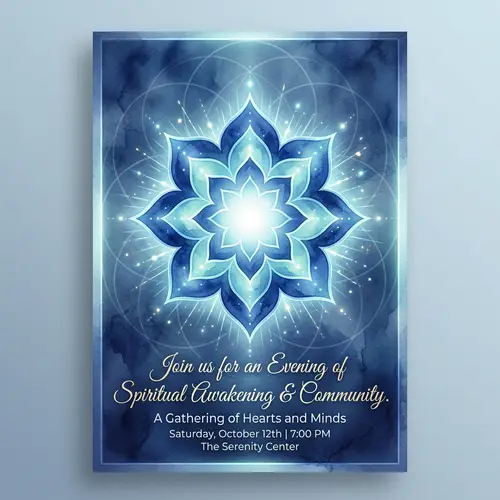 Spiritual Awareness in Blue | Invitation Card Visual