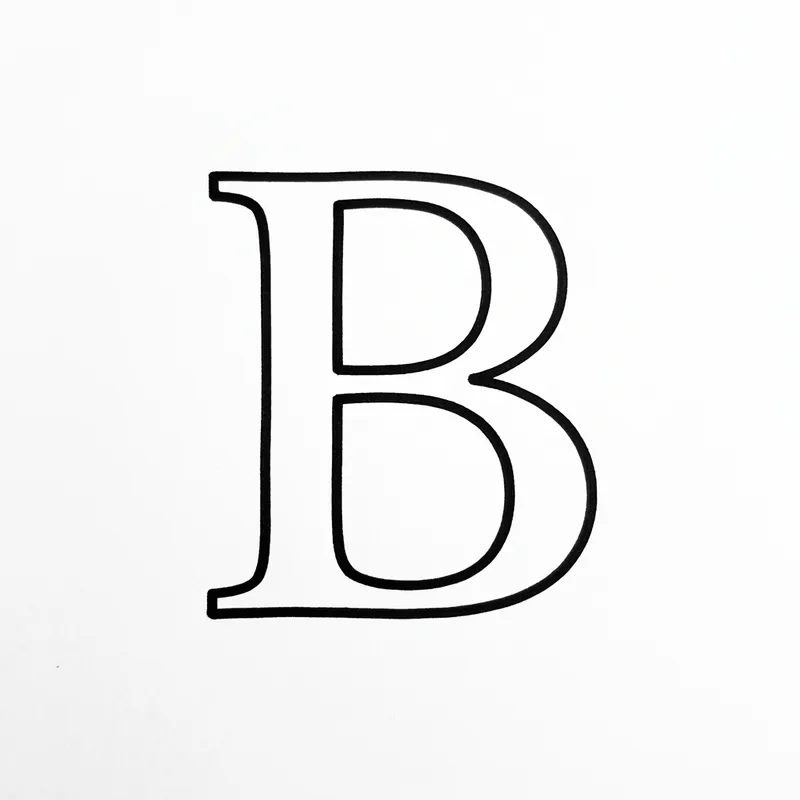 Elegant Black & White Capital Letter B Drawing Elegant Black & White Capital Letter B Drawing