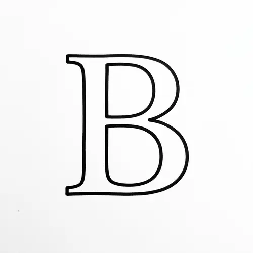 Elegant Black & White Capital Letter B Drawing