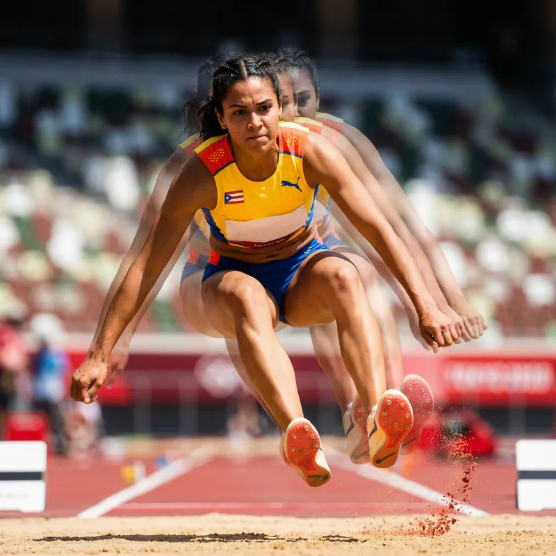 Dynamic Professional Female Athlete in Action | High-Contrast Sports Photo